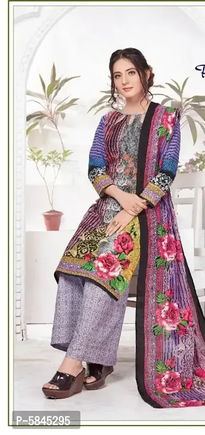 Stunning Lawn Cotton Printed Dress Material with Dupatta For Women