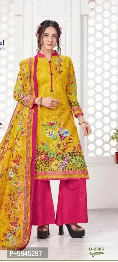 Stunning Lawn Cotton Printed Dress Material with Dupatta For Women