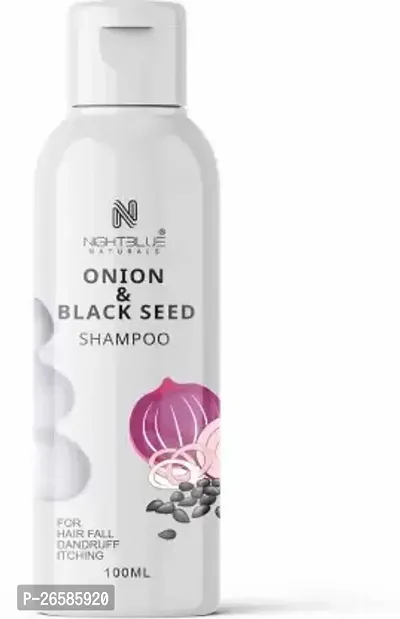 NightBlue Naturals Onion Black Seed Shampoo For Hair fall dandruff Itching Stronger Hair 100 ml