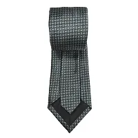 Men's Grey Premium Silk Necktie Suit Accessories Set with Pocket Square Self Design-thumb2