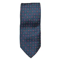 Mens Navy Blue Premium Silk Necktie Suit Accessories Set With Pocket Square Red, Black Design-thumb1