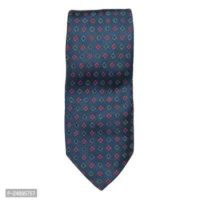 Mens Navy Blue Premium Silk Necktie Suit Accessories Set With Pocket Square Red, Black Design-thumb2