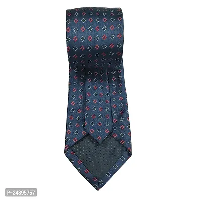 Mens Navy Blue Premium Silk Necktie Suit Accessories Set With Pocket Square Red, Black Design-thumb3