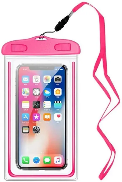 Universal  Waterproof Case Dry Bag with Phone Lanyard Waterproof Phone Holder - Pink