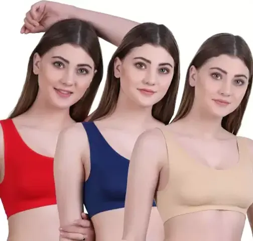 Stylish Fancy Solid Bras For Women Pack Of 3