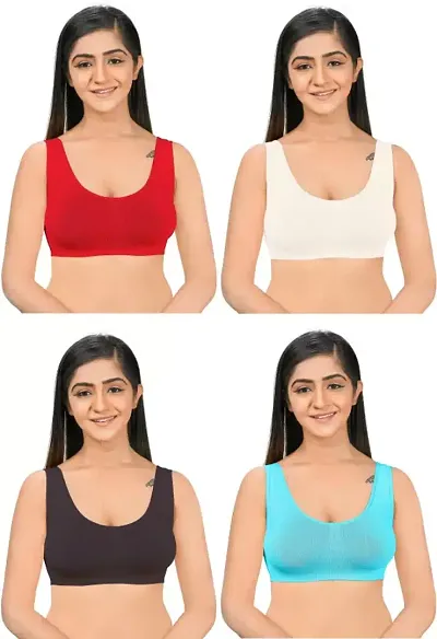 Stylish Fancy Solid Bras For Women Pack Of 4