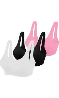 Stylish Cotton Silk Solid Non Padded Bras For Women- Pack Of 3-thumb1