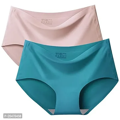 LIECRY ART Pack of 2 Womens Seamless Hipster Ice Silk Panty
