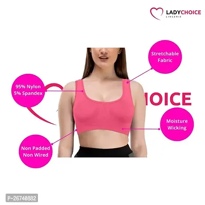 Stylis cotton blend Air sports bra seamless for womens pack of 3 multicolor-thumb2