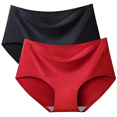 Pack Of 2 Solid Seamless Briefs/Panties For Women