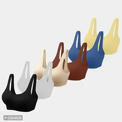 Stylish Multicoloured Cotton Solid Bras For Women Pack Of 4-thumb0