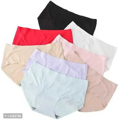 Combo of 3 (Multi Color )Womens Ice Silk Blend Invisible Lines No Show Hipster Panty Combo of 3 (Multi Colore)Womens Ice Silk Blend Invisible Lines No Show