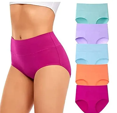 Combo of 5 (Multi Colors)Womens Ice Silk Blend Invisible Lines No Show Hipster Panty