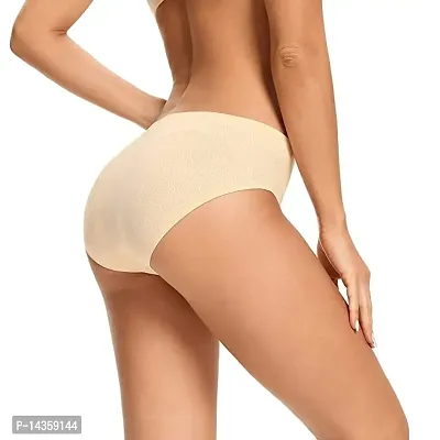 Combo of 3 (Multi Colors)Women's Ice Silk Blend Invisible Lines No Show Hipster Panty-thumb3