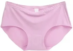 Pack of 3 Womens Cotton Ice Silk Seamless Panties Hipster Briefs Ladies Innerwear Medium Waist Soft-thumb3