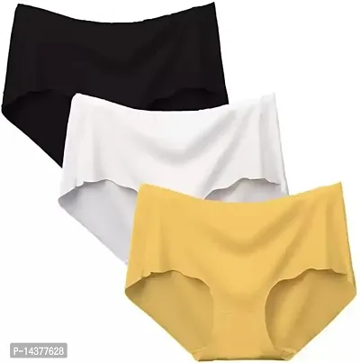 PACK OF 3 - Womens Seamless Panties Bikini Smooth  Comfortable Full Stretch Undergarments for Women-thumb0
