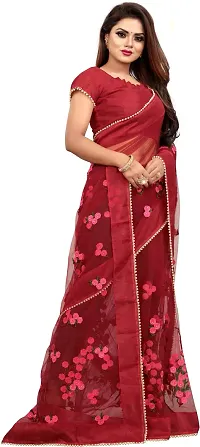 Beautiful Net Saree With Blouse Piece For Women-thumb2