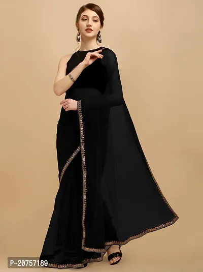 Beautiful Net Saree With Blouse Piece For Women-thumb0