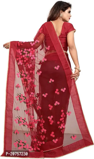 Beautiful Net Saree With Blouse Piece For Women-thumb2