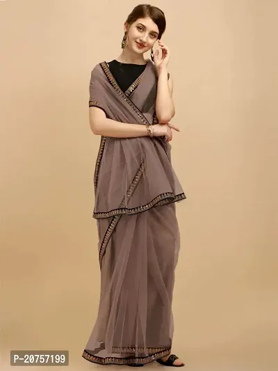 Beautiful Net Saree With Blouse Piece For Women-thumb2