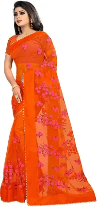 Beautiful Net Saree With Blouse Piece For Women-thumb2