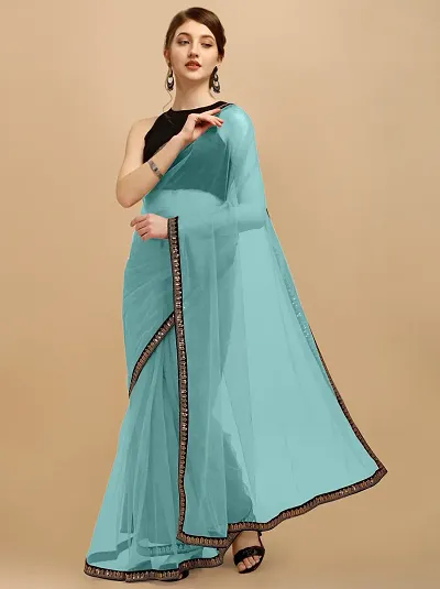 Glamorous Net Saree with Blouse piece 