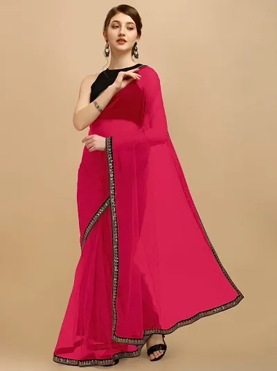 Elegant Net Saree with Blouse piece 