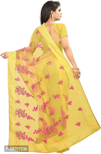 Beautiful Net Saree With Blouse Piece For Women-thumb3