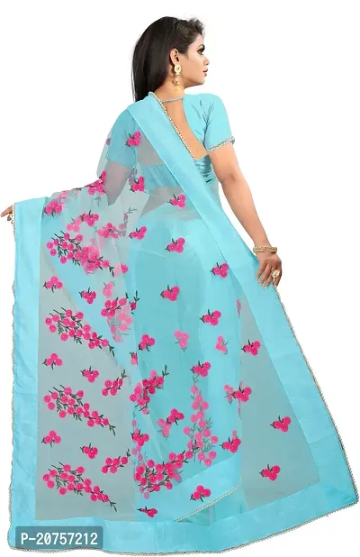 Beautiful Net Saree With Blouse Piece For Women-thumb3