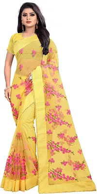 Beautiful Net Saree With Blouse Piece For Women-thumb1