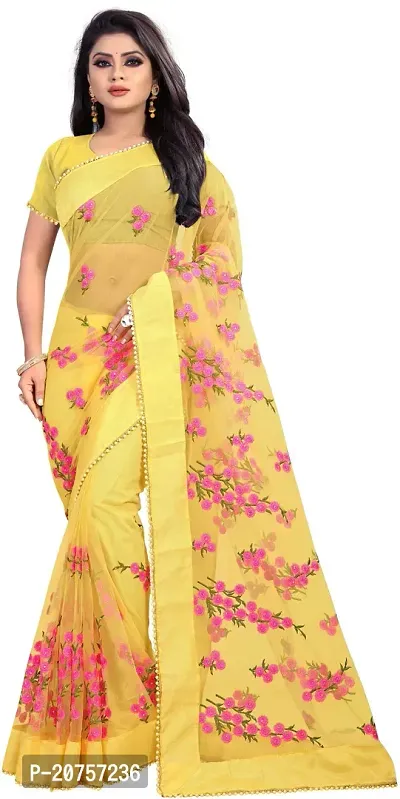 Beautiful Net Saree With Blouse Piece For Women-thumb2