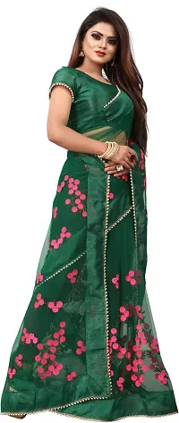 Beautiful Net Saree With Blouse Piece For Women-thumb3