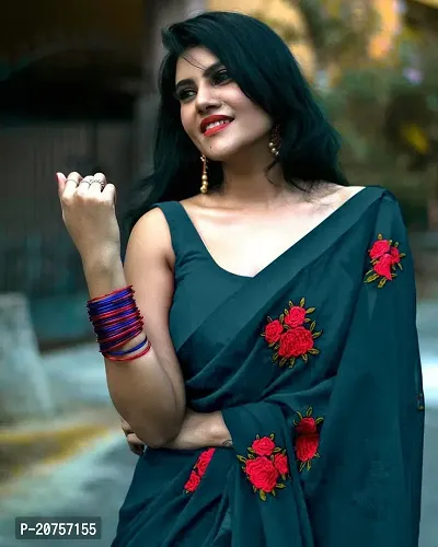 Beautiful Georgette Saree With Blouse Piece For Women-thumb3