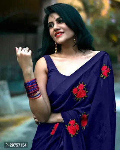 Beautiful Georgette Saree With Blouse Piece For Women-thumb3