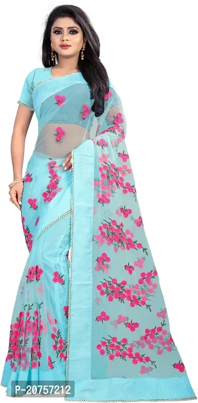 Beautiful Net Saree With Blouse Piece For Women-thumb2