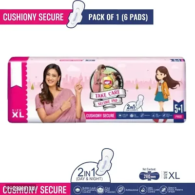 Cushiony Secure Sanitary Pads -6 Pads-thumb0