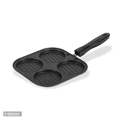 G-MART Non Stick Aluminium 4 Cavity Single Handle Grill Uttapam Pan Multi-Mini Snack Maker/Pan Cake Maker-thumb0