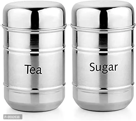 G-MART Stainless Steel Set of 2 Tea and Sugar Container, Tea Sugar Dabba Set - 700 ml
