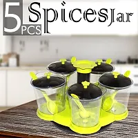 G-MART Multipurpose 5 Pcs Dining Set Jar and Tray Holder for Pickle, Mukhwas, Spices and Chutneys-thumb1