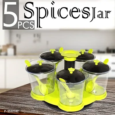 G-MART Multipurpose 5 Pcs Dining Set Jar and Tray Holder for Pickle, Mukhwas, Spices and Chutneys-thumb2