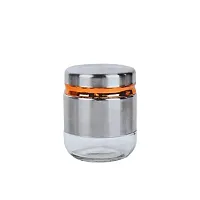 G-MART Glass Canister Jar With Stainless Steel Coat Sealed Storage Canister Jar Set with Airtight Lids for Home and Commercial Use for Sugar Tea Coffee-thumb1