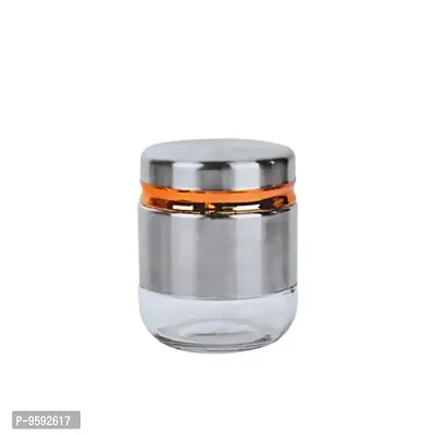 G-MART Glass Canister Jar With Stainless Steel Coat Sealed Storage Canister Jar Set with Airtight Lids for Home and Commercial Use for Sugar Tea Coffee-thumb2