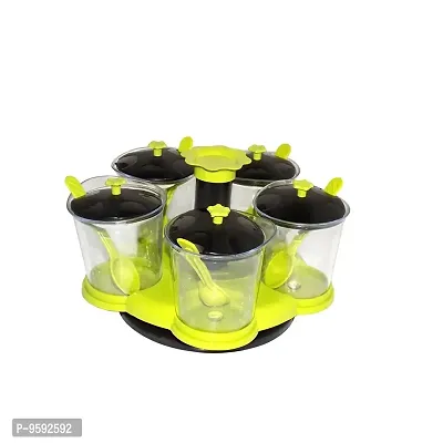 G-MART Multipurpose 5 Pcs Dining Set Jar and Tray Holder for Pickle, Mukhwas, Spices and Chutneys