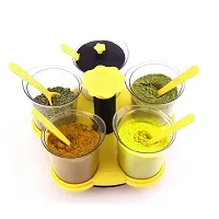 G-MART Multipurpose 5 Pcs Dining Set Jar and Tray Holder for Pickle, Mukhwas, Spices and Chutneys-thumb3