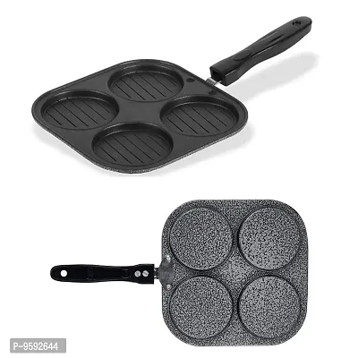 G-MART Non Stick Aluminium 4 Cavity Single Handle Grill Uttapam Pan Multi-Mini Snack Maker/Pan Cake Maker-thumb5