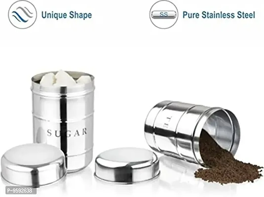 G-MART Stainless Steel Set of 2 Tea and Sugar Container, Tea Sugar Dabba Set - 700 ml-thumb3