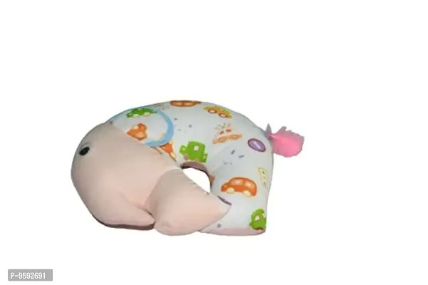 G-MART Elephant Design Velvet Pillows for Baby (Peach)-thumb0