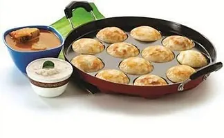 G-MART Non-Stick 12 Cavity Aluminium Appam Patra Paniyarakal with 2 Side Handle and Stainless Steel Lid-thumb4