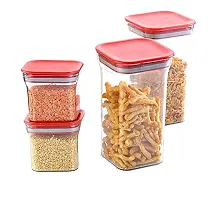G-MART Kitkat Air Tight Jar Food Storage Container Full Set for Rice, Dal, Atta, Flour, Cereals, Pulses, Snacks (Set of 4, 600ml & 1100ml)-thumb4
