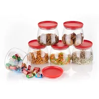 G-MART Matka Shape Kitchen Storage Plastic Container For Dal, Rice, Tea, Sugar Storage jar with Container (Set Of 6)-thumb1